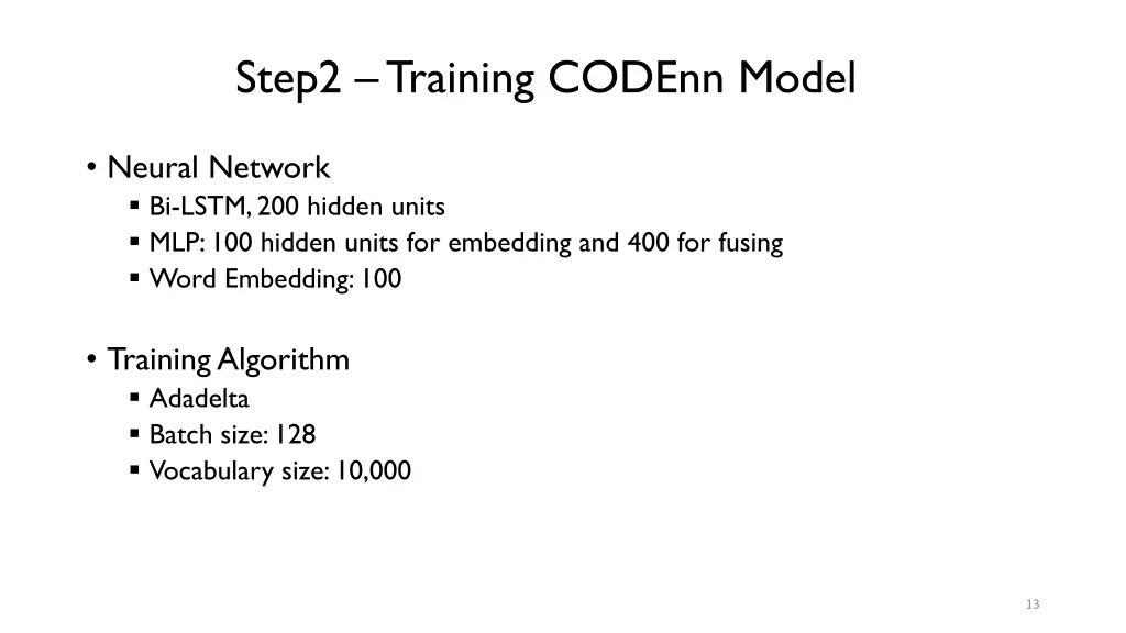 step2 training codenn model