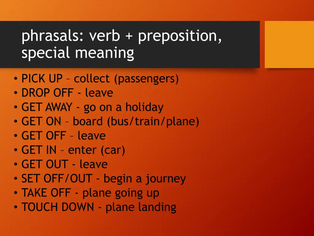 phrasals verb preposition special meaning