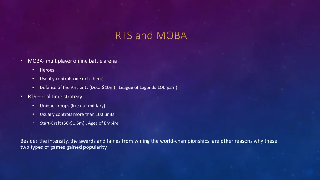 rts and moba