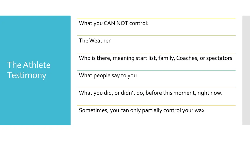 what you can not control