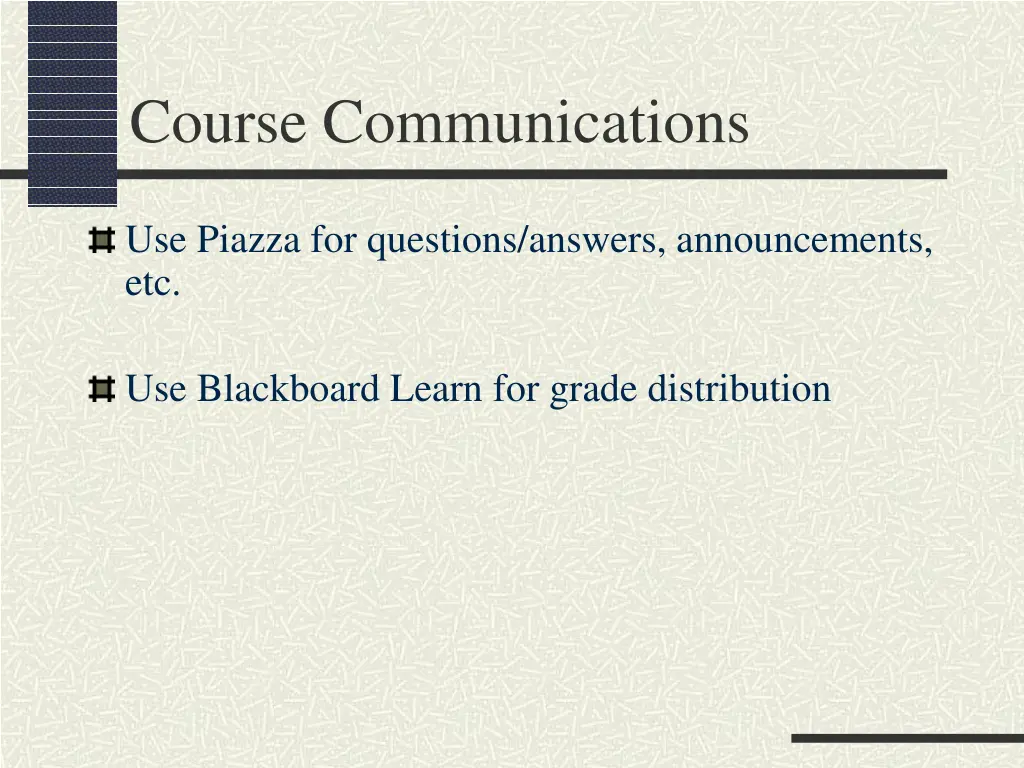 course communications