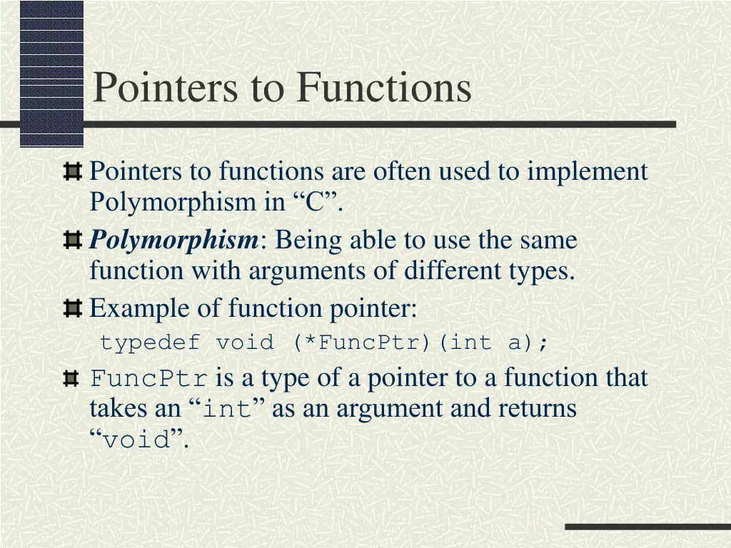 pointers to functions