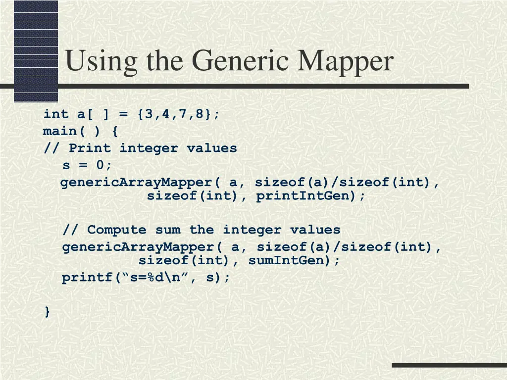 using the generic mapper 1