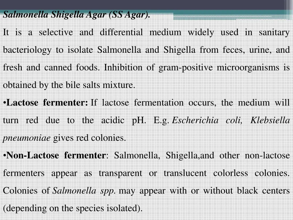 salmonella shigella agar ss agar