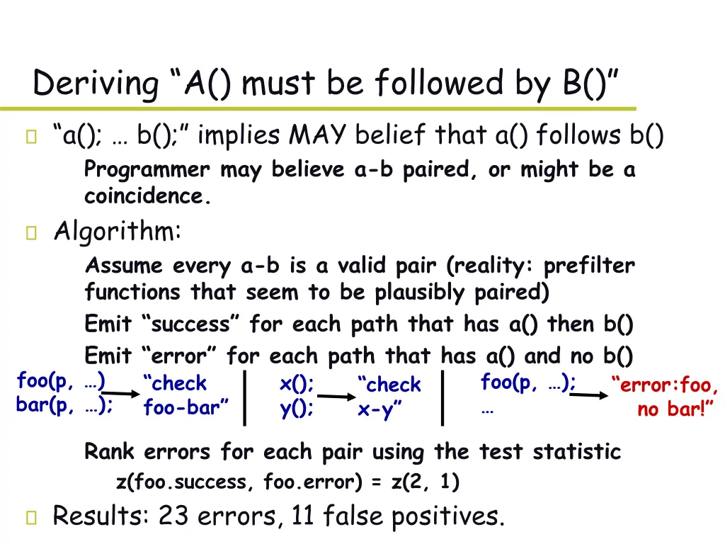 deriving a must be followed by b a b implies