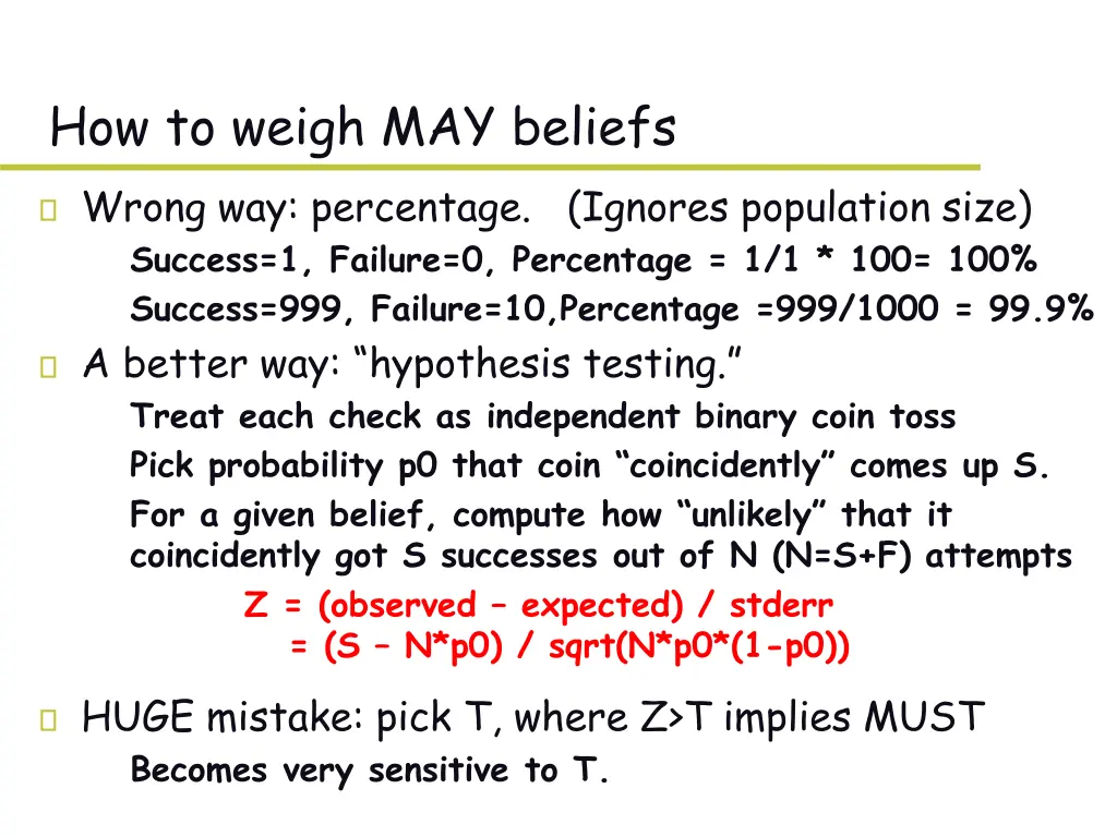 how to weigh may beliefs wrong way percentage