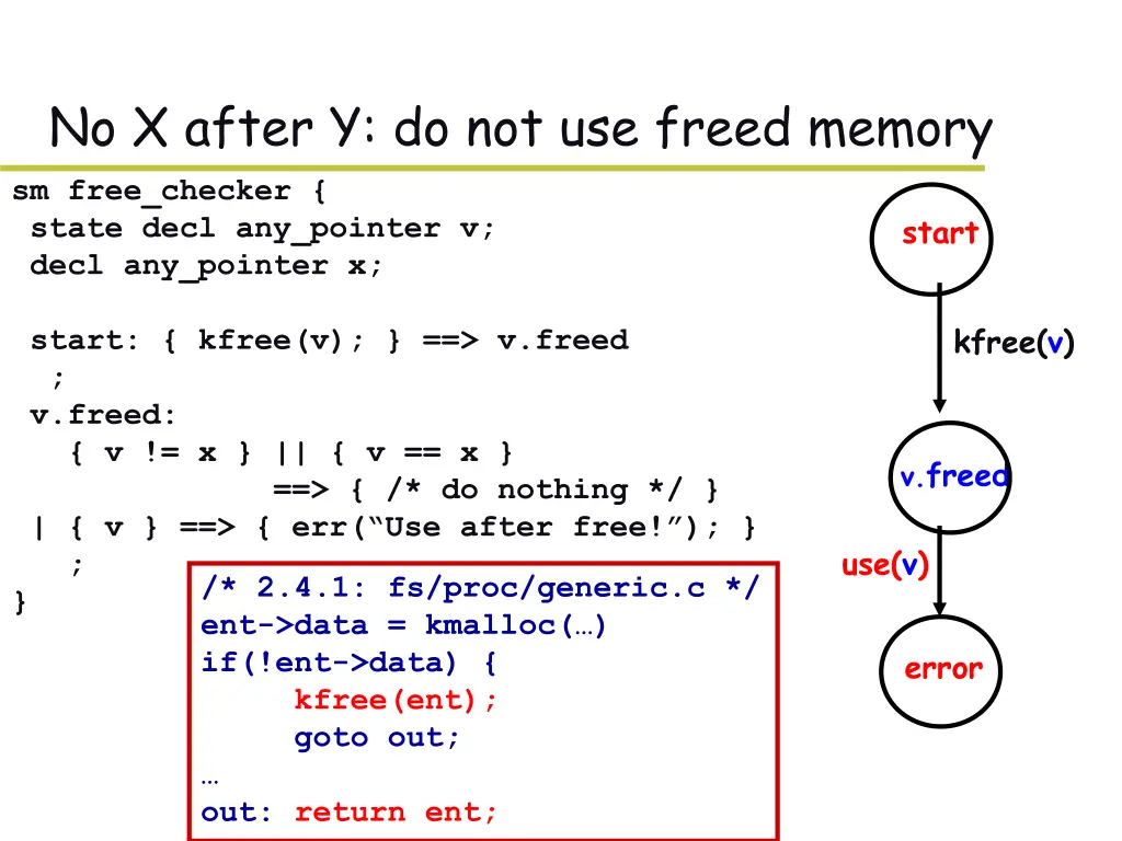 no x after y do not use freed memory sm free