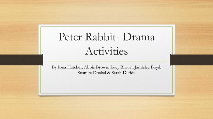 peter rabbit drama activities