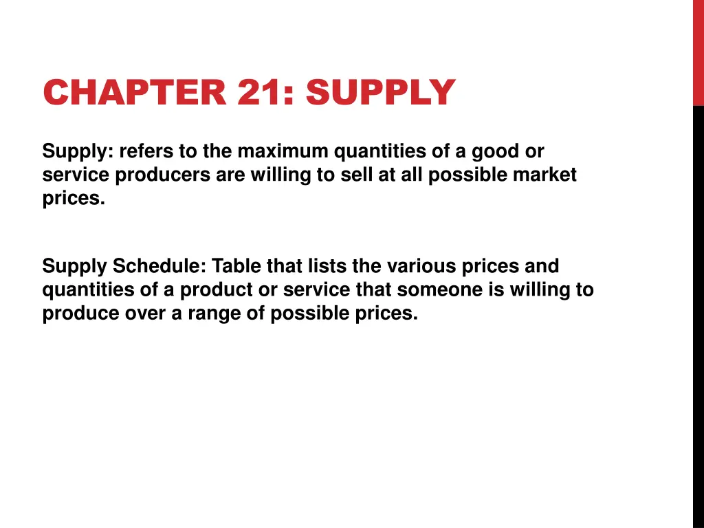 chapter 21 supply