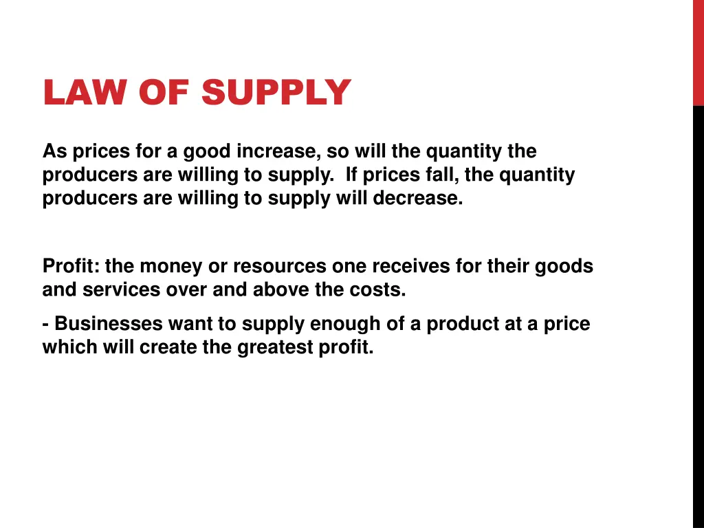 law of supply