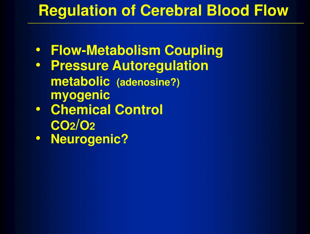 regulation of cerebral blood flow