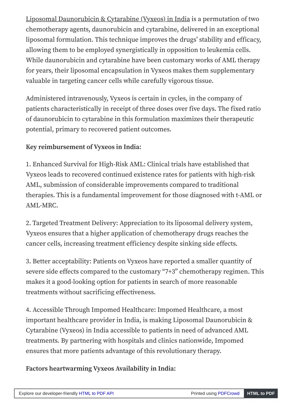 liposomal daunorubicin cytarabine vyxeos in india 1