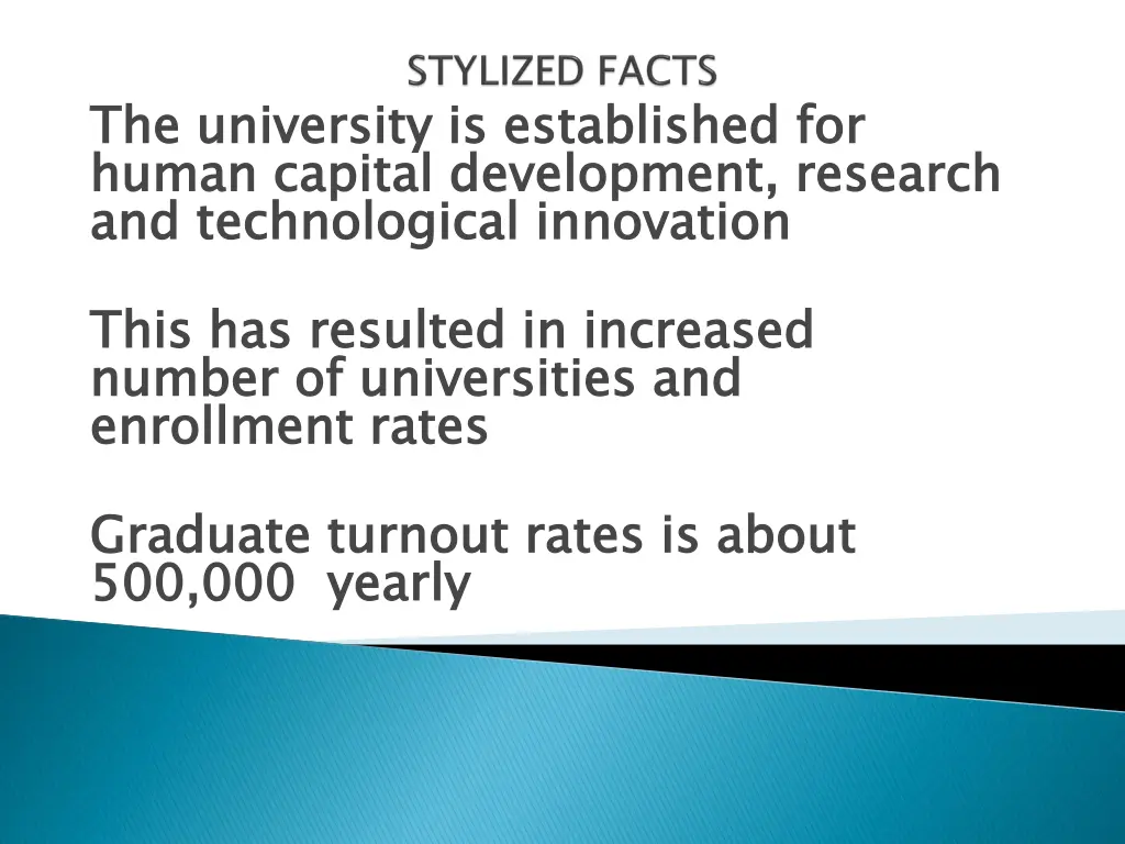 the university is established for human capital