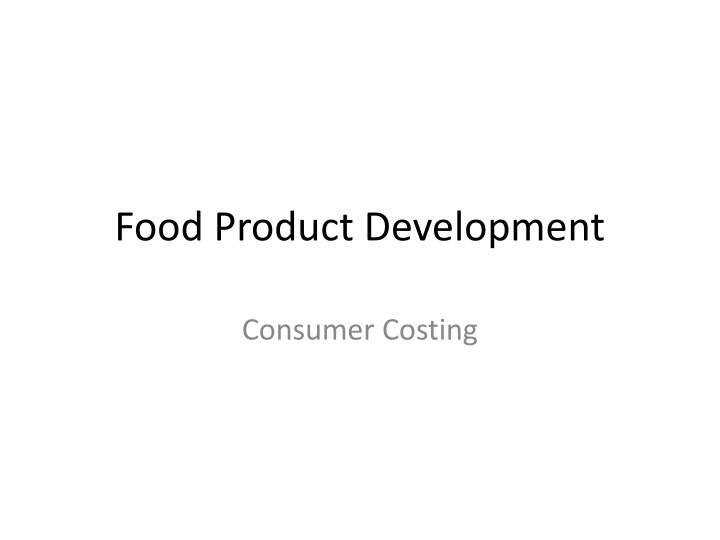 food product development