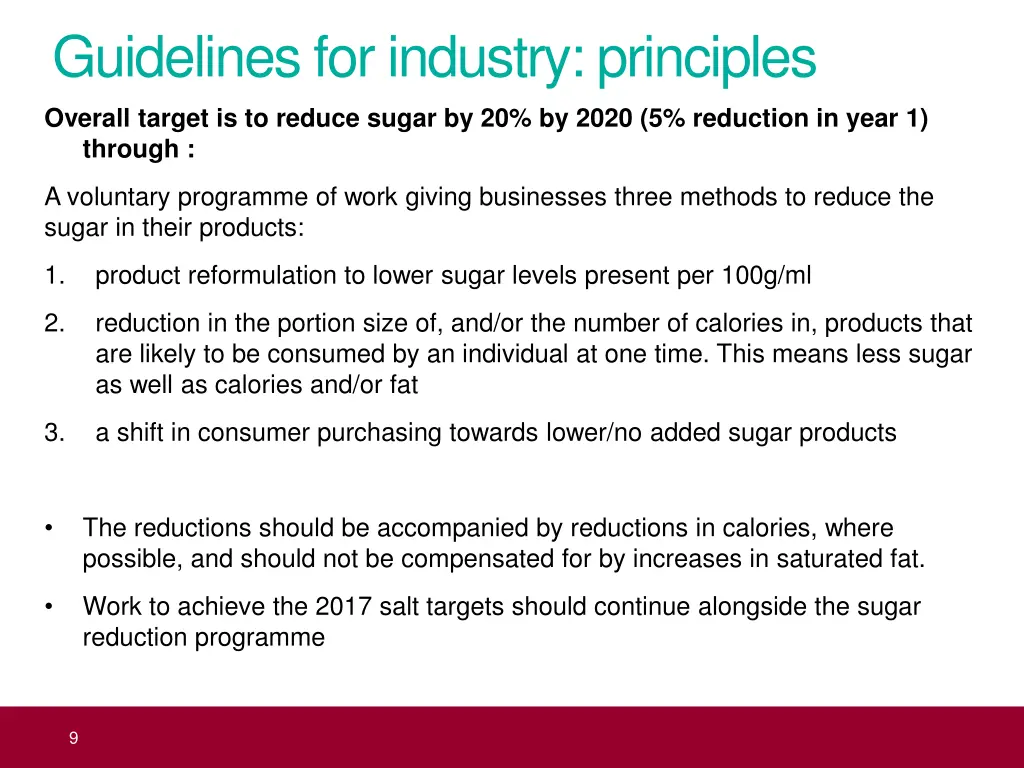 guidelines for industry principles