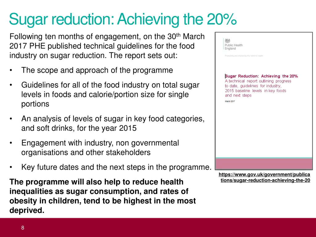 sugar reduction achieving the 20 following