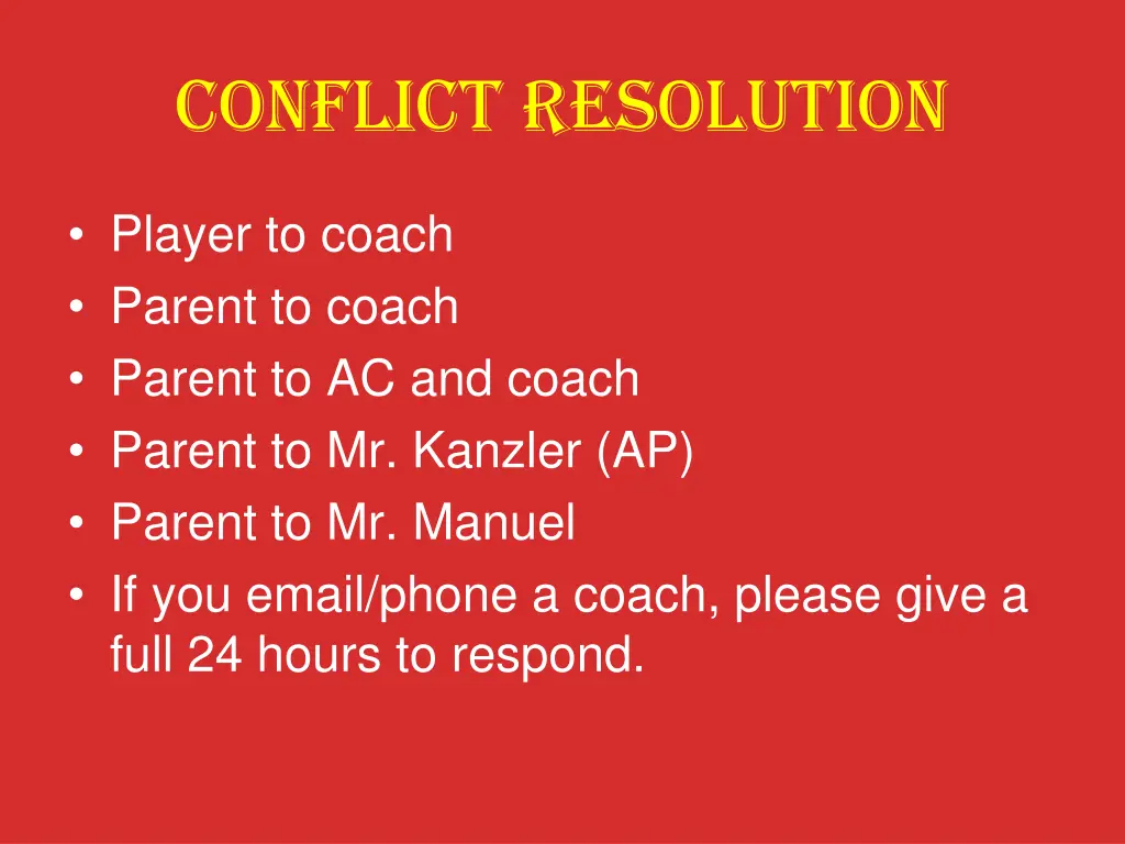 conflict resolution