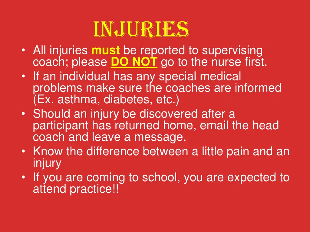 injuries