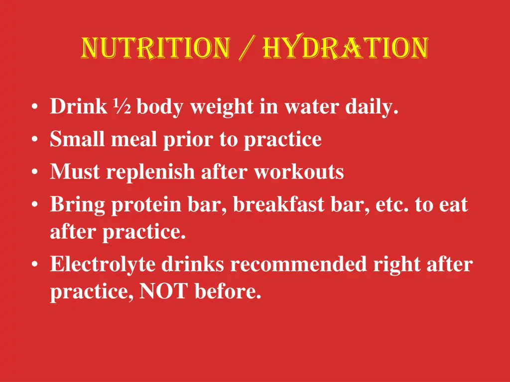 nutrition hydration