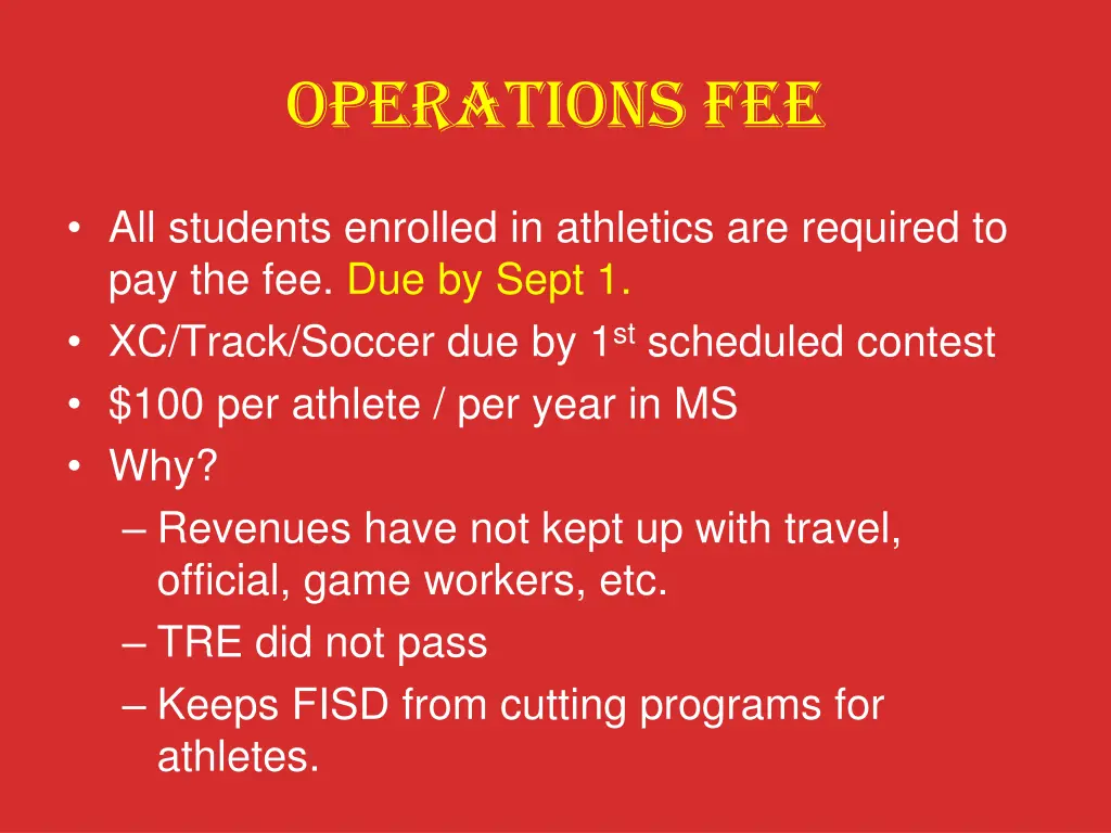 operations fee