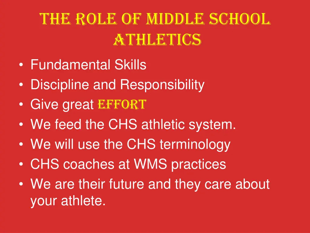 the role of middle school athletics