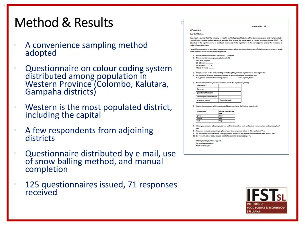 method results method results