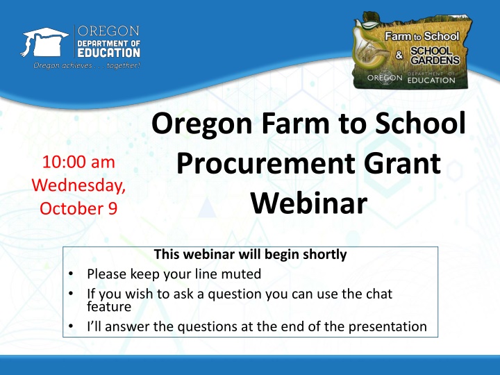 oregon farm to school procurement grant webinar