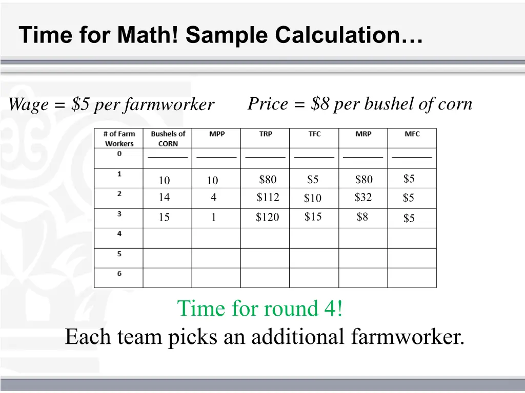 time for math sample calculation 2