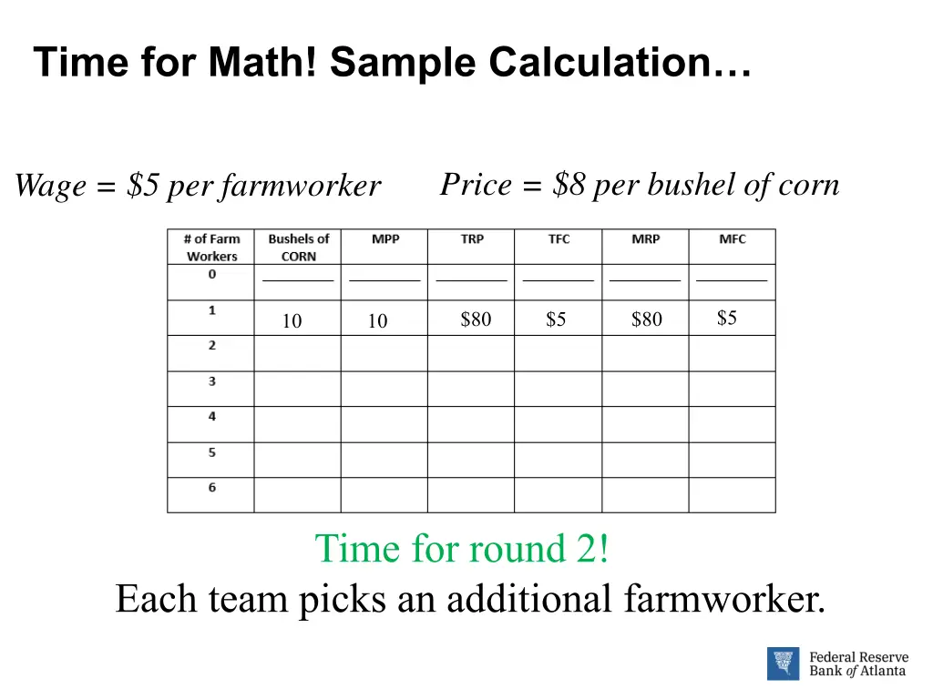 time for math sample calculation