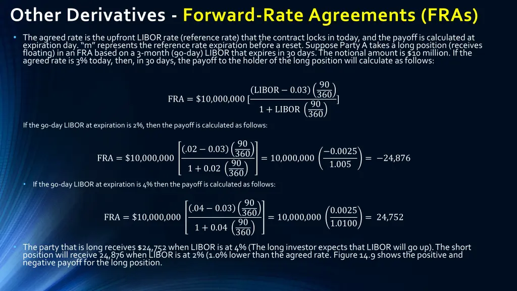 other derivatives forward rate agreements fras 1