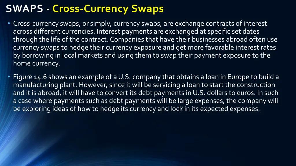 swaps cross currency swaps