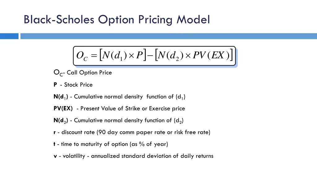 black scholes option pricing model