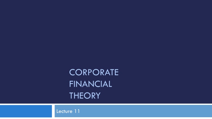 corporate financial theory