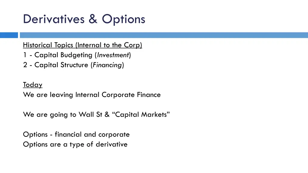 derivatives options