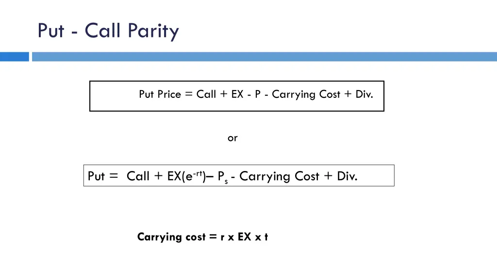 put call parity