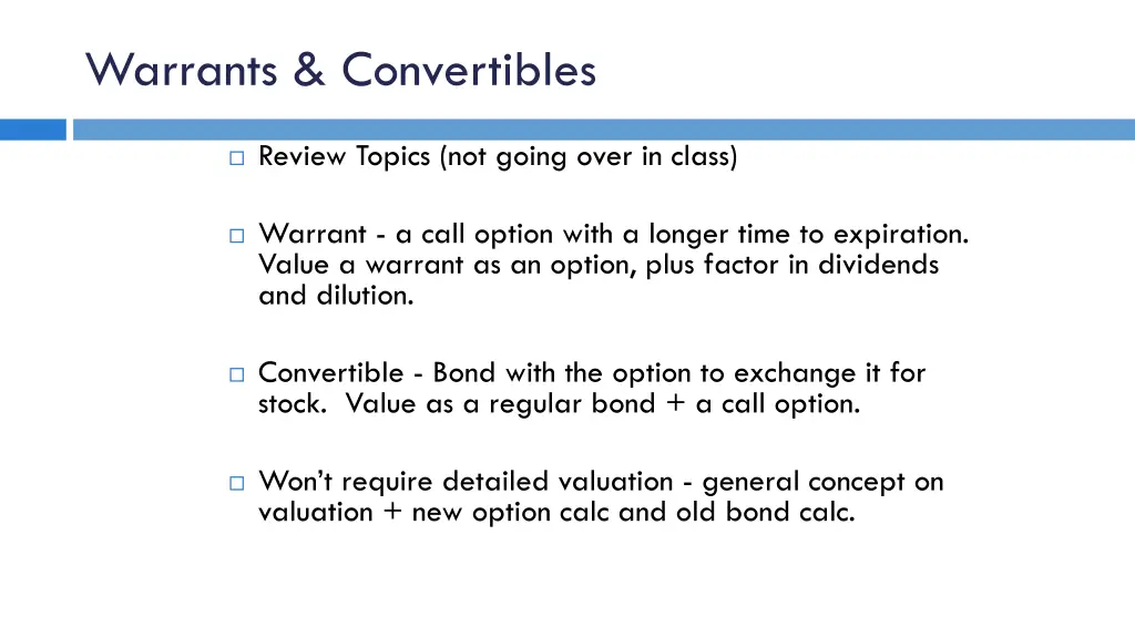 warrants convertibles