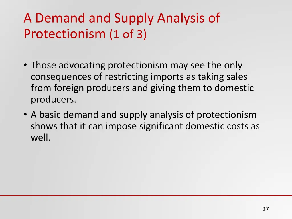 a demand and supply analysis of protectionism