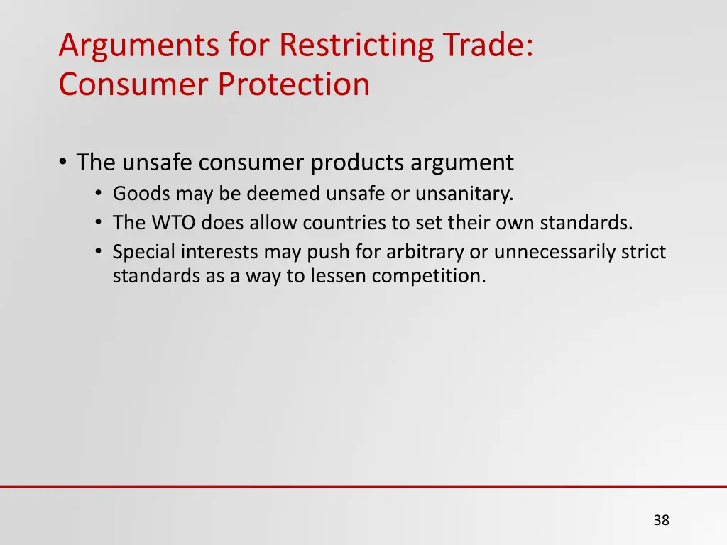 arguments for restricting trade consumer