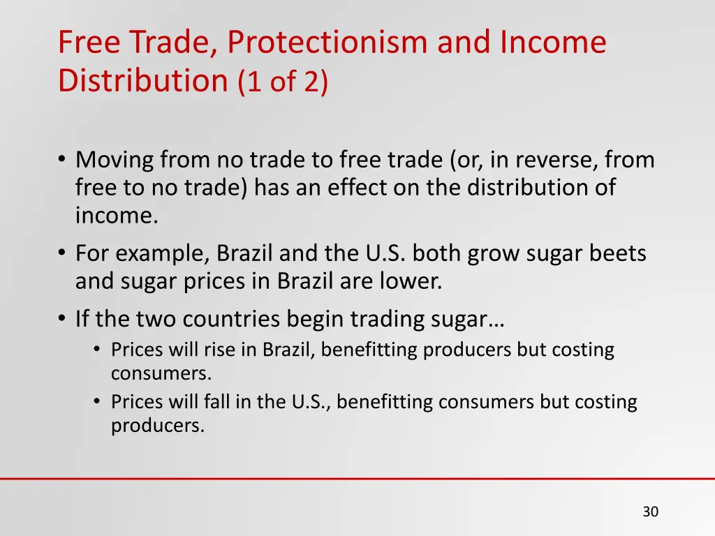 free trade protectionism and income distribution