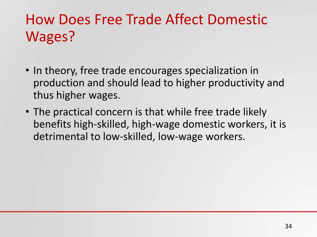 how does free trade affect domestic wages