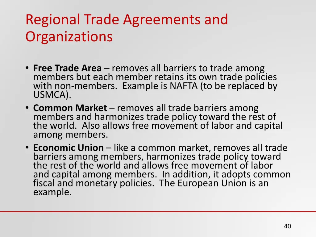 regional trade agreements and organizations