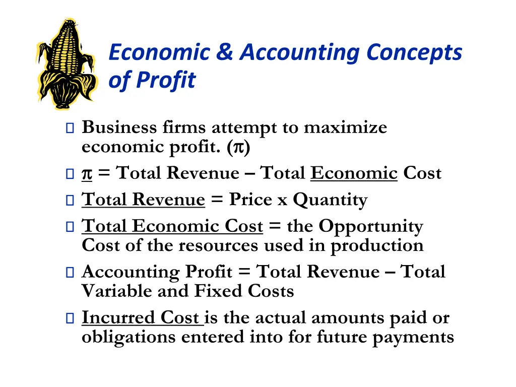 economic accounting concepts of profit