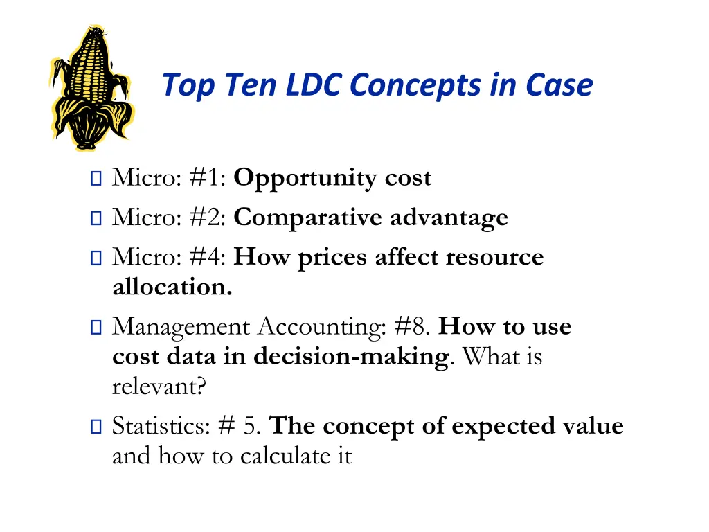 top ten ldc concepts in case