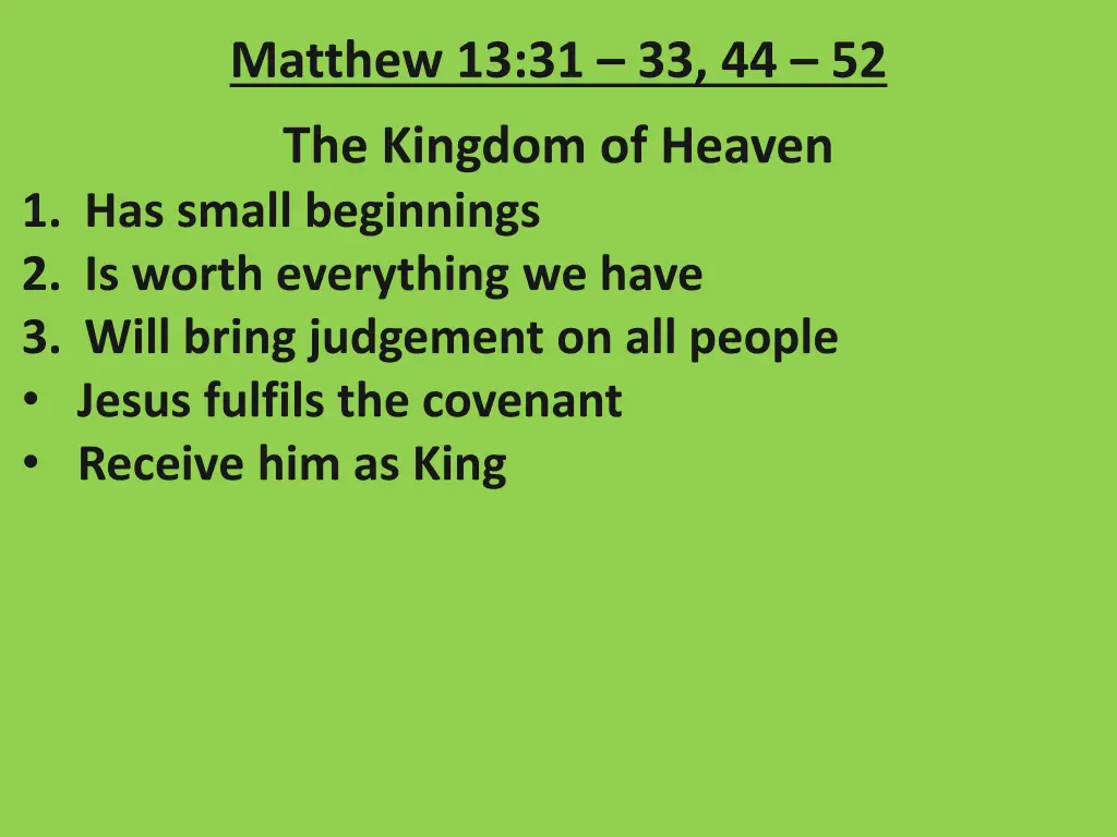 matthew 13 31 33 44 52 29