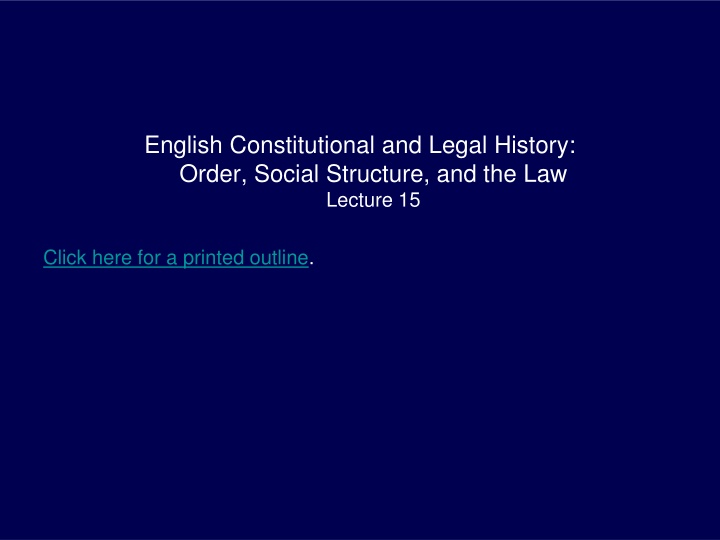 english constitutional and legal history order