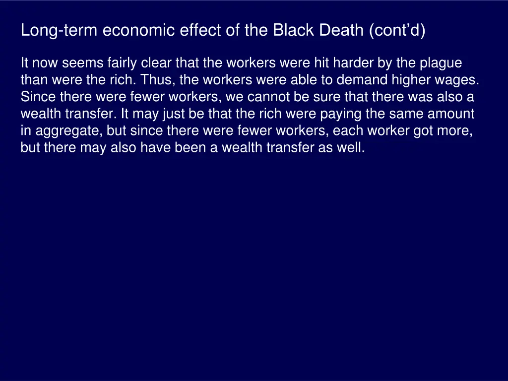 long term economic effect of the black death cont