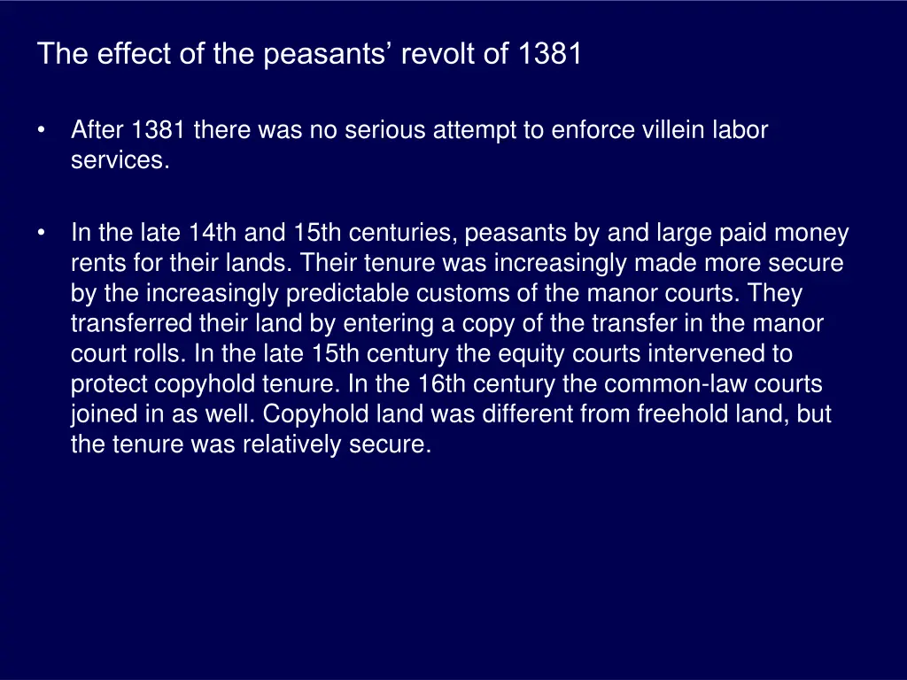 the effect of the peasants revolt of 1381