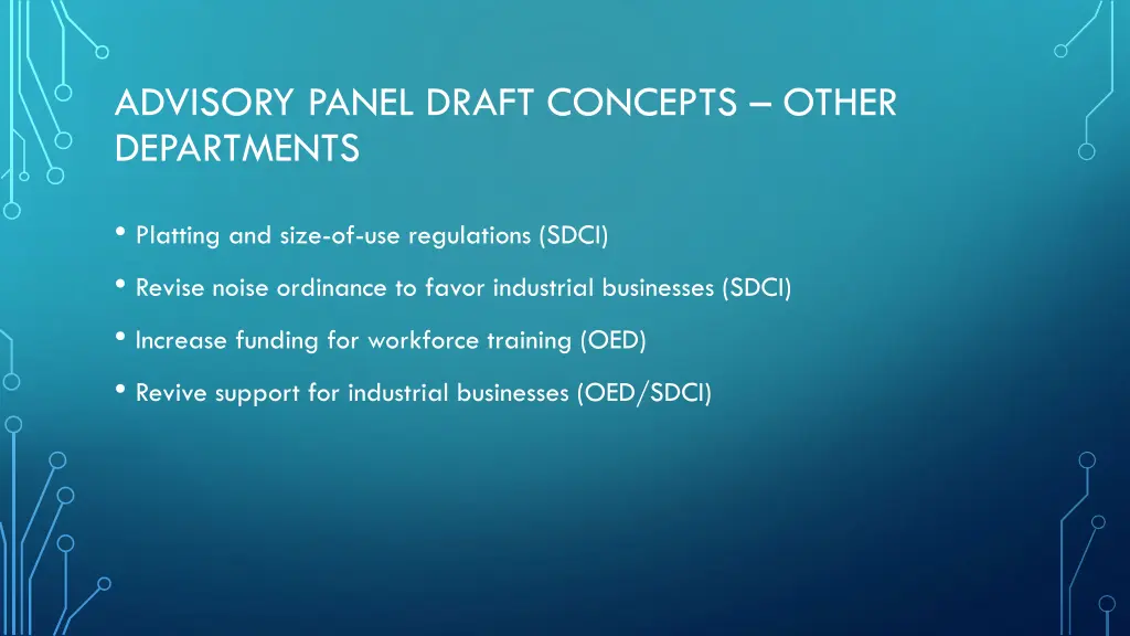 advisory panel draft concepts other departments