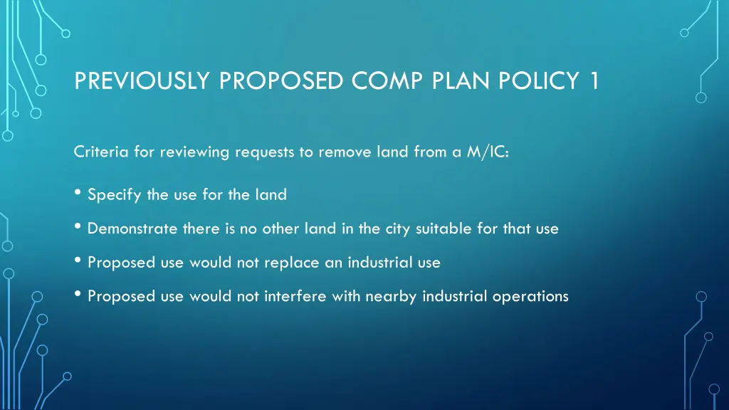 previously proposed comp plan policy 1