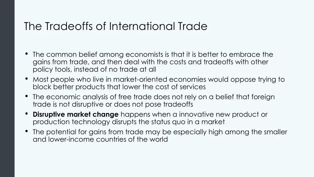 the tradeoffs of international trade